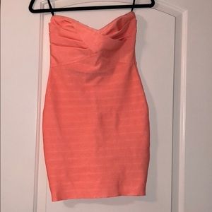 Bebe Bondage Neon mini dress